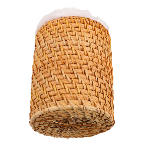 Brown Rattan Multi Glasses Storage Stand Soft Plush Interior