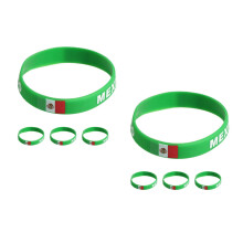 8Pcs Assorted Color Silicone Flag Bracelets for Team Spirit and Events