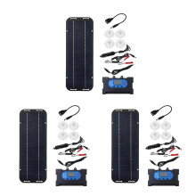 3Sets Polysilicon Solar Panel Kit 30W USB-C Controller Outdoor Camping