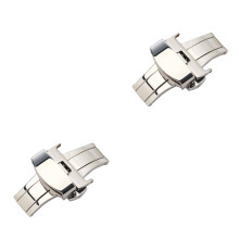 2Pcs Non-Automatic Elastic Belt Buckle Silver Stainless Steel Clasp