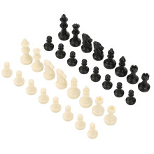 International 32-Piece Black & White Standard Chess Set for Tournament Play