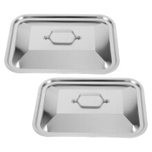 2Pièces Couvre-Plat En Acier Inoxydable Pour Service Restaurant Argent