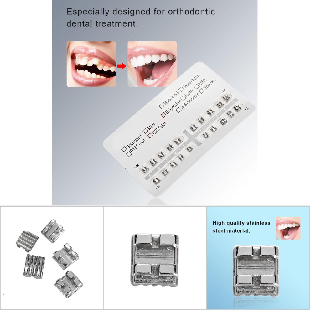 10 Packs Metal Dental Orthodontics Brackets Braces, Stainless Steel