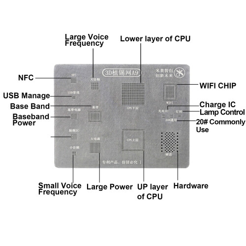 Reballing Stencil For iPhone A9 CPU 3D BGA IC 1