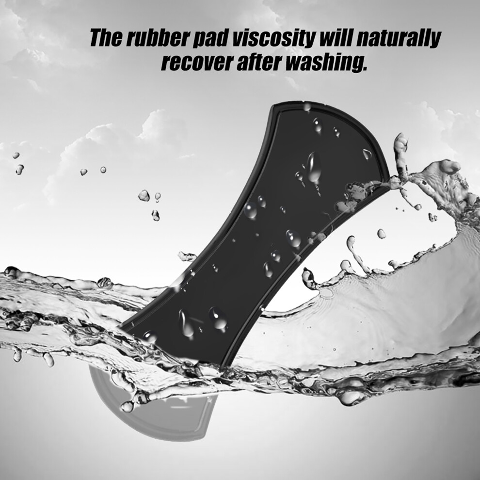 2Pcs Nano Rubber Sticky Gel Pads For Phones And More, Reusable Durable Black 4021392769395
