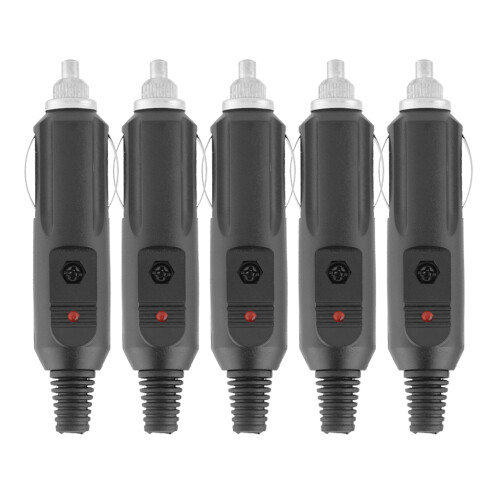 Car Power Adapter Socket 5 Pack 12V/24V 5A Cigarette Lighter Plug Connector