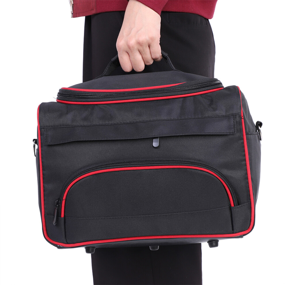 Black Large Capacity Portable Hairdressing & Makeup Tool Bag, 35X20x24cm