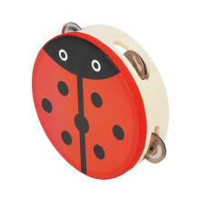 Handheld 6" Kids Tambourine with 4 Metal Jingle Patterns for Parties and Games