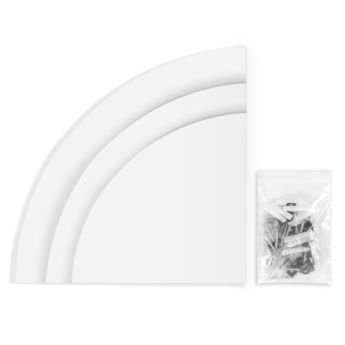 3-Pack Floating Corner Shelves White PVC - Small Medium Large 1