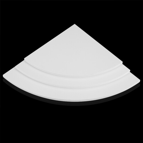 3-Pack Floating Corner Shelves White PVC - Small Medium Large 2