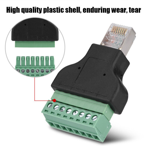 DVR RJ45 to Screw Terminal Adapter 8 Pin 1