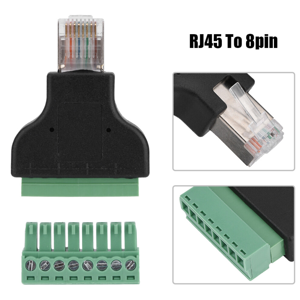 Rj45 Stecker Auf 8-Pin Schraubterminal Adapter - Netzwerkverbindung 4091392775443