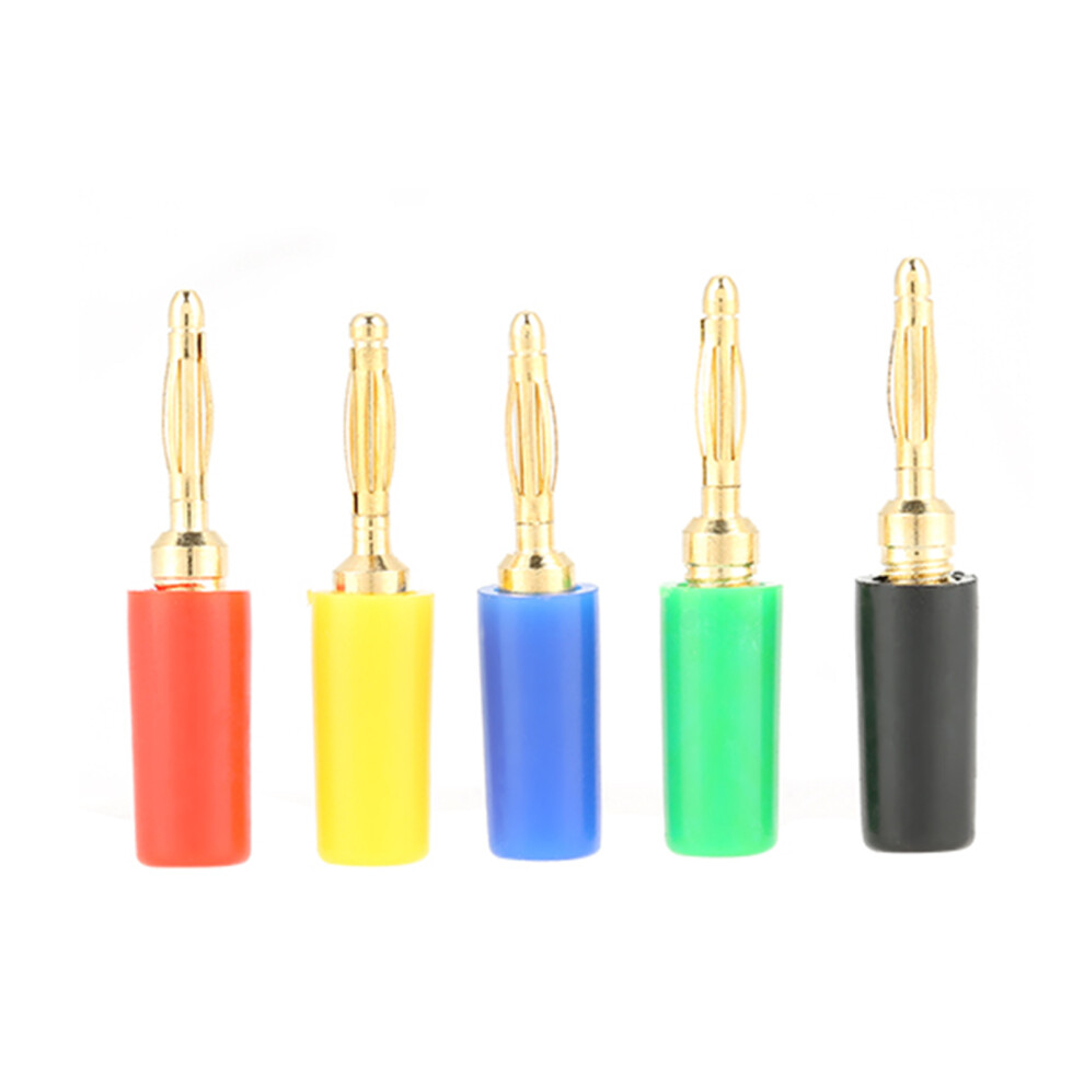 20 Pcs 2Mm Mixed Color Banana Plug Jack Test Probes Connector For Amplifier 4911392776021