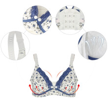 Maternity Nursing Support Bra Blue 36/80 Cotton Pregnant Women’s Comfort Bra
