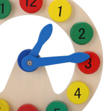Baby Wooden Clock Toy for Little Kids, Colorful Number Blocks Gift