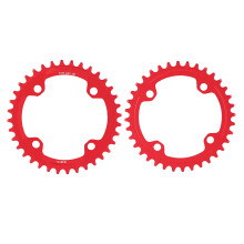32/34/36/38T BCD 104 Steel Bike Chainring, Red/Black, Lightweight