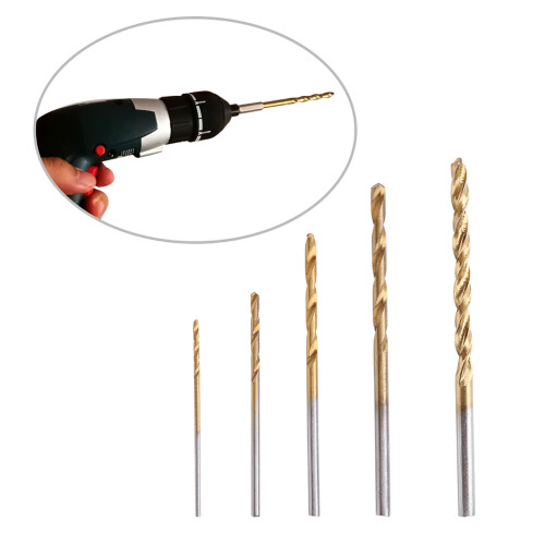 50Pcs Tiny High Speed Steel Titanium Drill Bits for Metal Plastic Wood 2