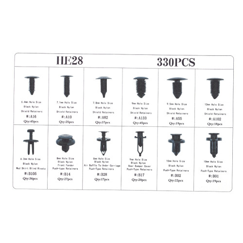 Car Body Push Pin Rivet Clip Pack 330Pcs Assorted 12 Sizes Durable Plastic