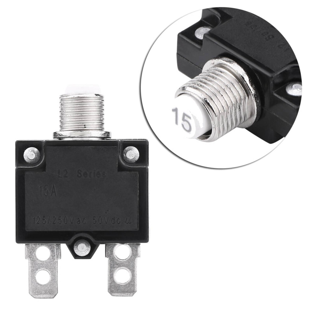 Thermal Switch Circuit Breaker 15A 125/250V Reset 7293282078437