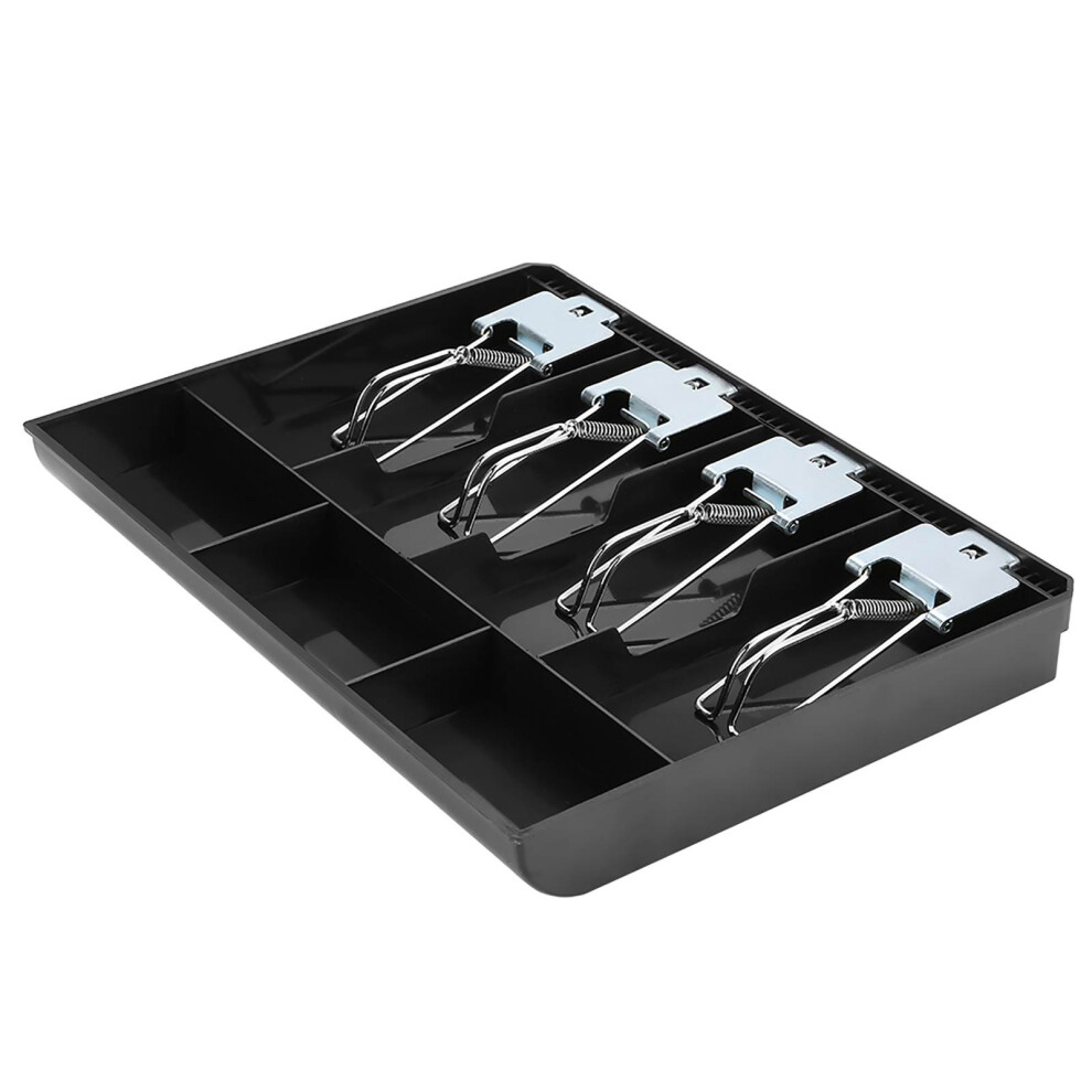 Cash Register Drawer Insert Tray Replacement Black With Metal Clip For 4 Box 8411392780623