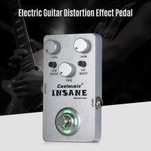 Electric Guitar Distortion Pedal Silver Full Metal Shell, True Bypass