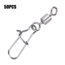 50PCS Stainless Steel Fishing Swivels 2#,4#,5#,6#,8# Lightweight & Durable