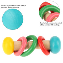 Baby Wooden Rattle Grasp Toy, Colorful Music Educational Gift