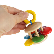 Baby Safe Wooden Rattles Grasp Toy – Colorful Musical Educational Toy for Infants