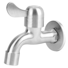 304 Stainless Steel Wall-Mount Single Lever Kitchen Faucet, Silver