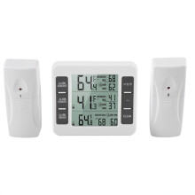 Digital Wireless Thermometer for Refrigerator with 2 Sensors & Alarm Function /