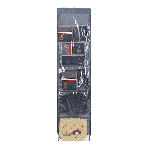 10 Pockets Foldable Wardrobe Organizer Dark Gray 35.5x130cm 1