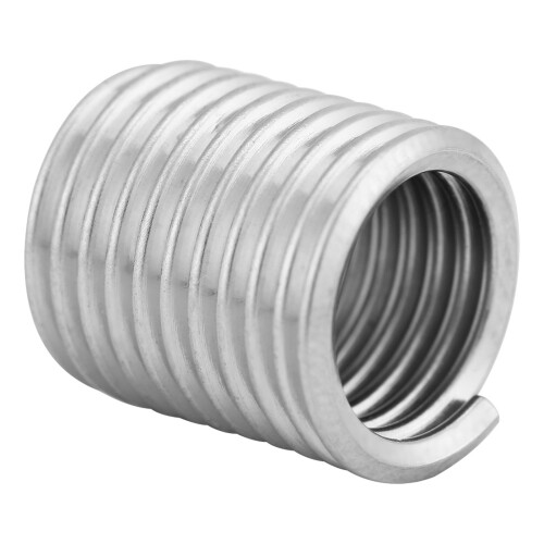Steel SS304 M8 x 1.25 Coiled Wire Thread Inserts 2D Length for Fast Enclosure 2