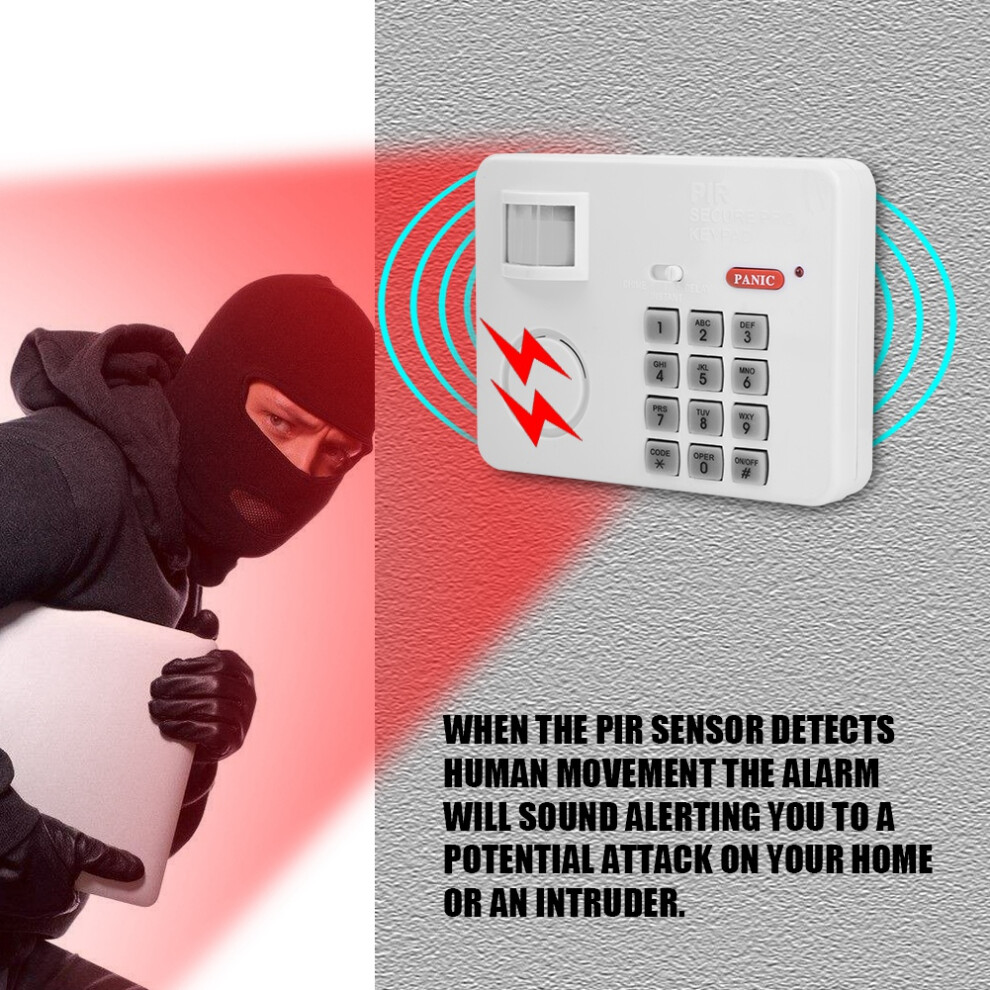 Wireless Pir Motion Sensor Alarm White 105Db 3-5M Range Security 9471392942208