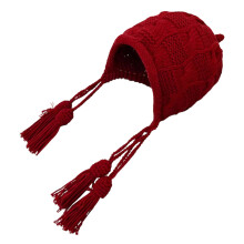 Comfortable Knit Beanies With Decorative Fringes Decpration-Red