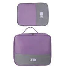 Set of 2 Portable Double Size Medicine Case with Smooth-Purple