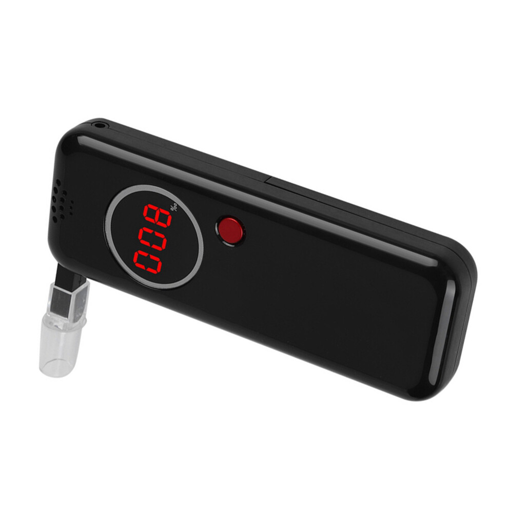 Red Lcd Mini Digital Breathalyzer - Compact Alcohol Tester With 6 Mouthpieces 6921392792523