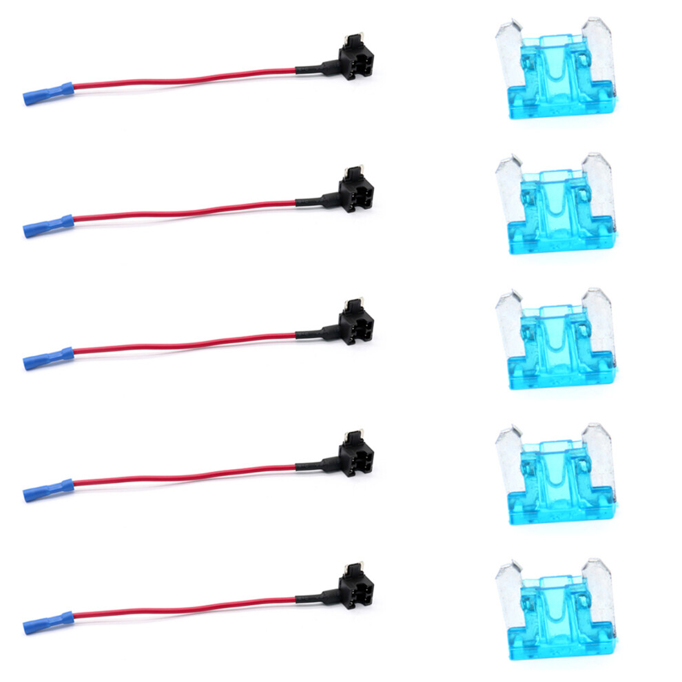 Automotive 12V Fuses Holder With Add-A-Circuit Tap & 5Pcs 15A Mini Blade Fuses 7901392943124