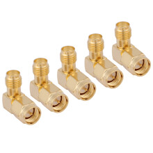 RF Adapter 5 Pcs SMA Male To Female Right Angle 90 Connectors for RF Signal