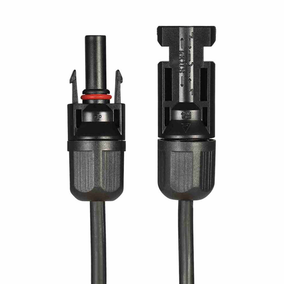 20Ft Black Red 10Awg Solar Extension Cable With Connectors 5041392943754