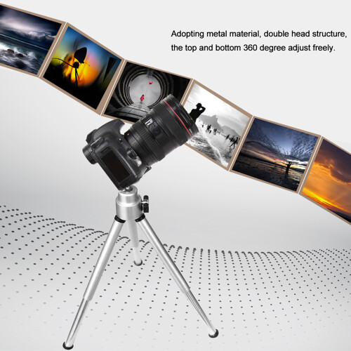 Mini Projector Tripod Bracket Aluminium Alloy Silver Adjustable & Lightweight 2