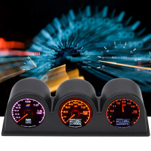 Black Universal 3 Gauge Dash Mount