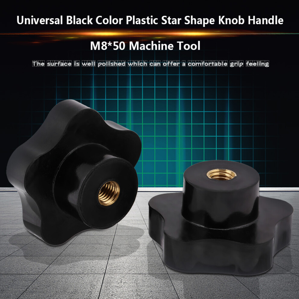 5Pcs Black Plastic M8 Star Knob Handles For Machinery Equipment & Diy 5081392945716