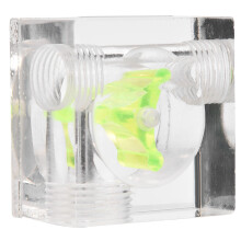 3 Impeller Water Flow Meter G1/4 Transparent Green for PC Cooling System