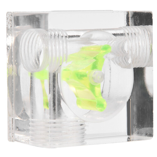 3 Impeller Water Flow Meter G1/4 Transparent Green for PC Cooling System