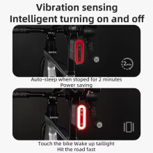 ROCKBROS Bicycle Tail Light with Lock Password Pairing Bike Lock Light IPX6 Waterproof Warning Light Tail Accessories
