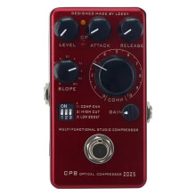 Pedal Compressor Multifuncional Universal para Guitarra e Baixo Elétrico, Versão 2025, Compressor Óptico CPB, Cor Vinho