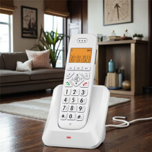 D1011Cordless Phone with LCDDisplay,LargeButton Digital Cordless Phone EasyUse Landline Phone for Businessand Home(US),B