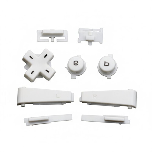 For Gameboy Micro-GBM Console Full Set Left Right L R A B D-Pad Buttons Key Replacement for GBM Console White