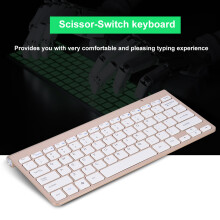 Slim 2.4GHz Wireless Keyboard & Mouse Kit - Gold, 78 Keys