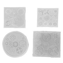 4pcs Gear Shape 3D Silicone Molds for Chocolate Cake Resin Jewelry, 8-10cm